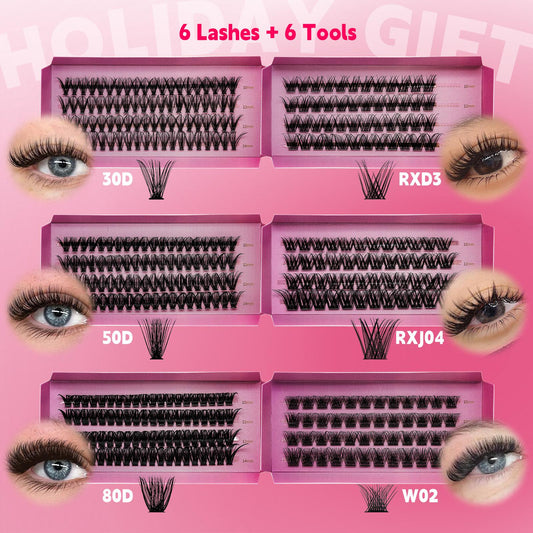 Natural False Eyelashes Kit,1Set Mixed Length & Styles Eyelash Extensions with Lash Glue & Remover &Tweezers, Self Grafting Fake Eyelashes,Cosmetic