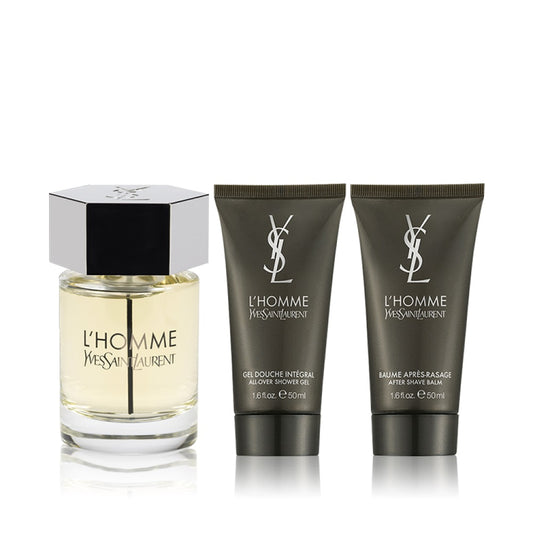 Yves Saint Laurent L’Homme for Men – 3-Piece Gift Set | EDT Spray + 2 Shower Gels | Sophisticated & Spicy Fragrance