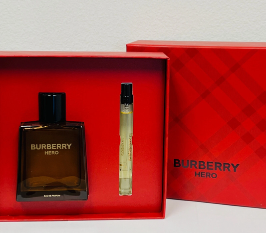 Burberry Hero for Men 2-Piece Gift Set – Eau de Parfum Spray + Travel Pen | Bold, Woody, Long-Lasting Scent