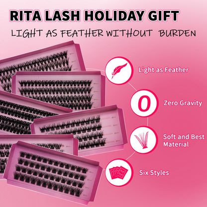 Natural False Eyelashes Kit,1Set Mixed Length & Styles Eyelash Extensions with Lash Glue & Remover &Tweezers, Self Grafting Fake Eyelashes,Cosmetic