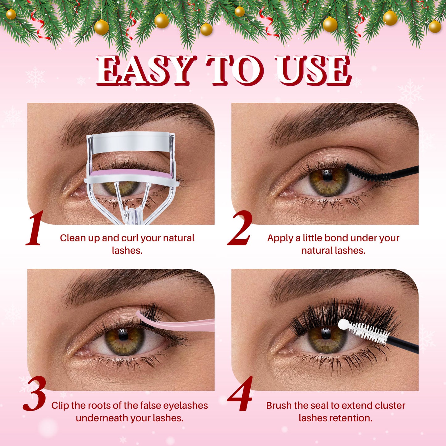 💁‍♀️Individual False Eyelashes Extension Kit Curl Wispy Style, 12 Box Lashes with Glue&Bond Seal&Remover&Curler, Individual Lashes Makeup Kit