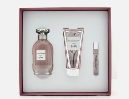 Coach Dreams for Women 3-Piece Gift Set – Eau de Parfum Full Size, Travel Spray & Body Lotion | Floral Fruity Fragrance