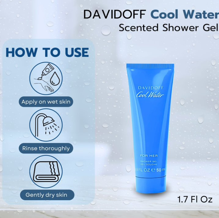 Cool Water by Davidoff for Women – 3-Piece Gift Set | EDT Spray, Shower Gel & Body Lotion | Aquatic Fresh Scent
