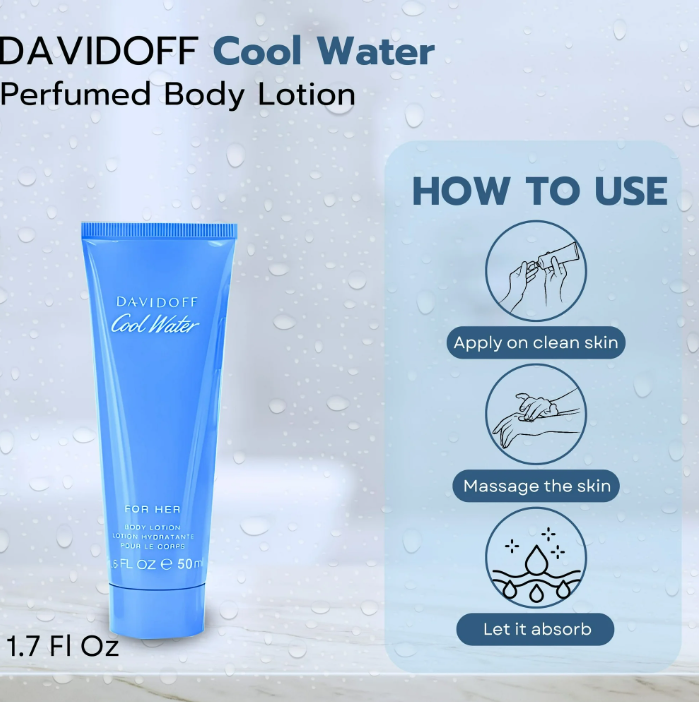 Cool Water by Davidoff for Women – 3-Piece Gift Set | EDT Spray, Shower Gel & Body Lotion | Aquatic Fresh Scent