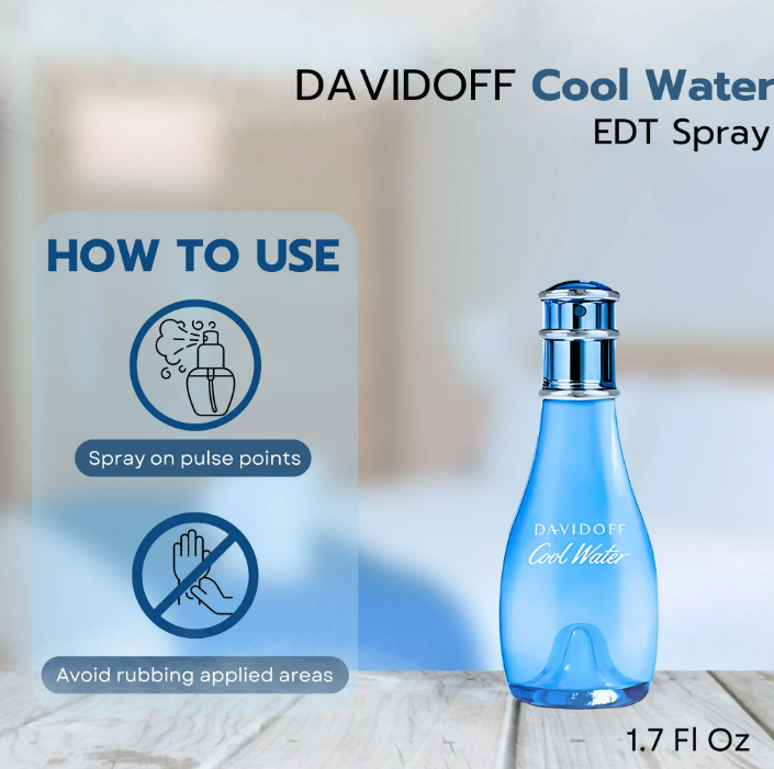 Cool Water by Davidoff for Women – 3-Piece Gift Set | EDT Spray, Shower Gel & Body Lotion | Aquatic Fresh Scent
