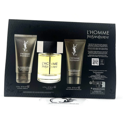 Yves Saint Laurent L’Homme for Men – 3-Piece Gift Set | EDT Spray + 2 Shower Gels | Sophisticated & Spicy Fragrance